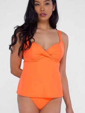 Birdsong Orange Tankini Top Size 38G and Bottom Size L. New with Tags